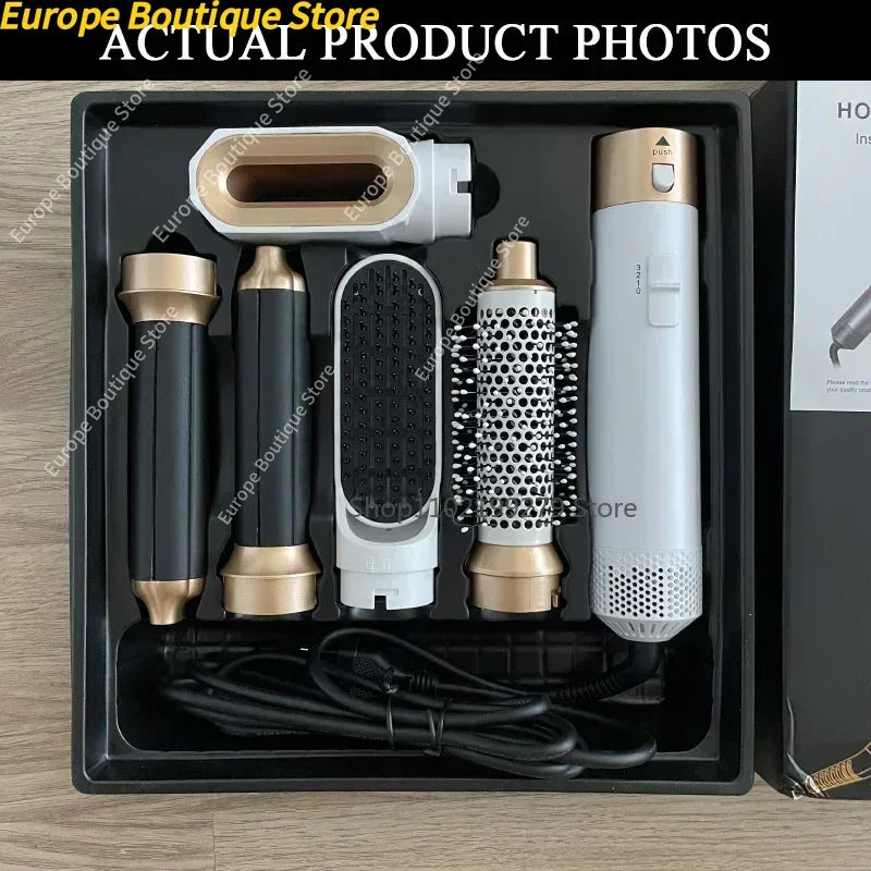 5 in 1 Hair Dryer Hot Comb Set Professional Curling Iron Hair Straightener Styling Tool For Professional Hair Dryer Household