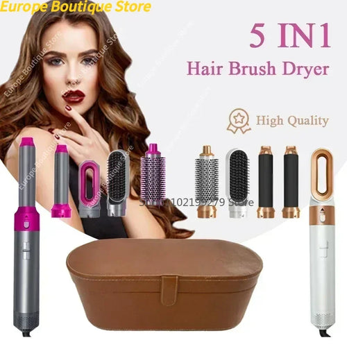 5 in 1 Hair Dryer Hot Comb Set Professional Curling Iron Hair Straightener Styling Tool For Professional Hair Dryer Household