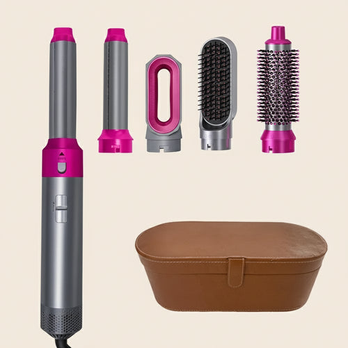 èche-cheveux professionnel 5 en 1 – Brosse chauffante, fer à boucler, lisseur et outil de coiffage pour la maison et le salon