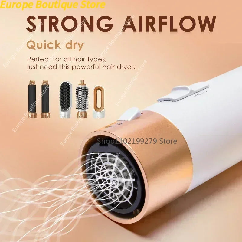 5 in 1 Hair Dryer Hot Comb Set Professional Curling Iron Hair Straightener Styling Tool For Professional Hair Dryer Household