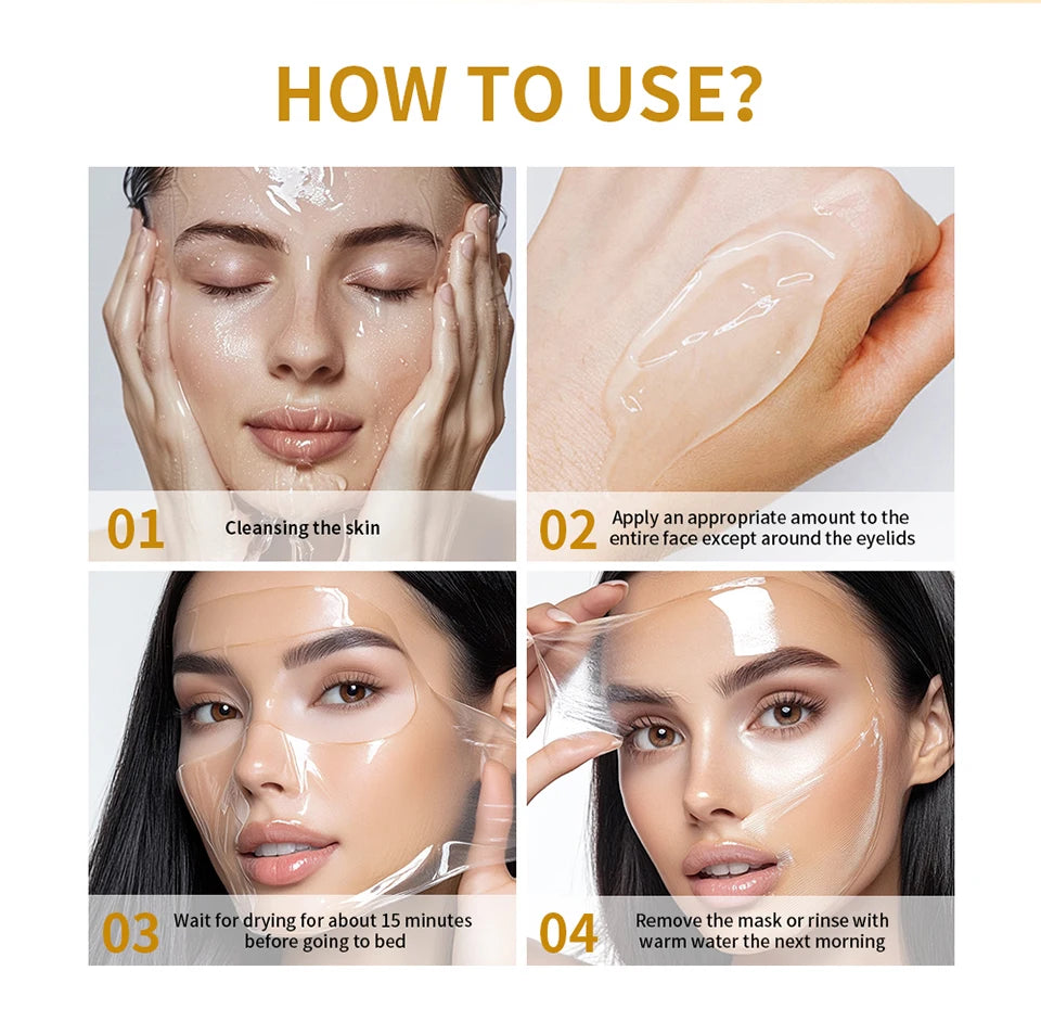 Korean Deep Collagen Mask Peel Off Mask Face Anti Wrinkle Lifting  Skin Care Masks Bio Pack Night Wrapping Woman Overnight Skin